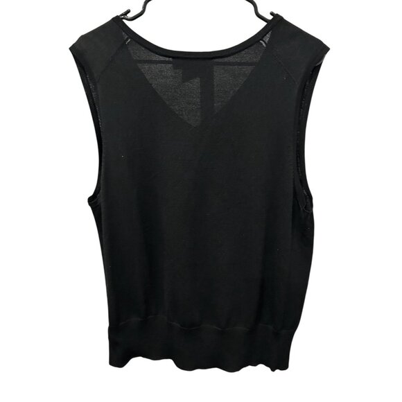 Evan-Picone Womens Black Sleeveless V-Neck Sweater Tank Top Sz 1X - Picture 2 of 8